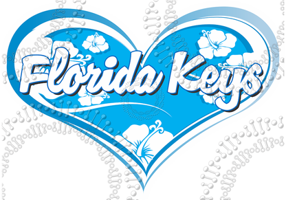 Florida Keys - Cyan Heart Decal