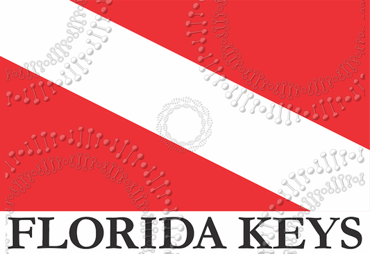 Florida Keys - Dive Flag with Black Text Decal