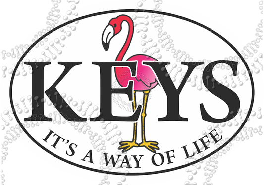 Florida Keys - Keys It's A Way Of Life with Flamingo Decal