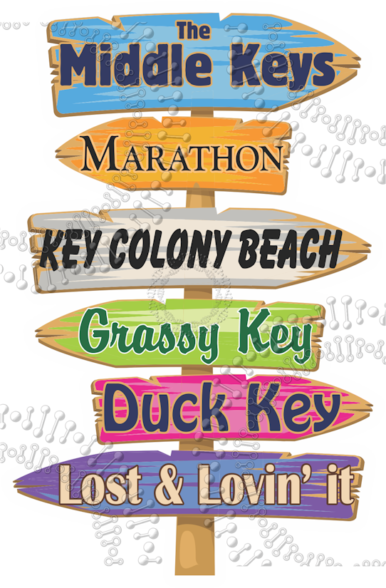 Keyes Area. Sign Florida Keys - Middle Keys Directional Sign Decal – Decal DNA