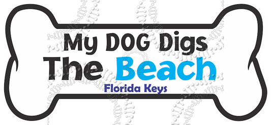 Florida Keys - My Dog Digs The  Beach Decal