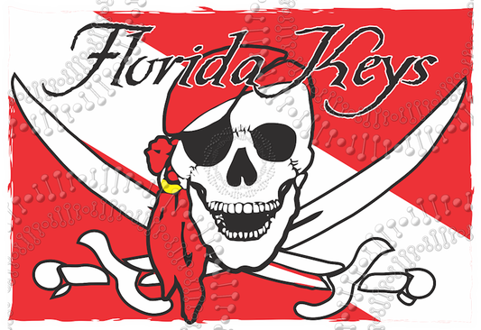 Florida Keys - Pirate Dive Flag Decal