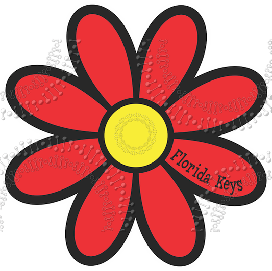 Florida Keys - Red Daisy Decal