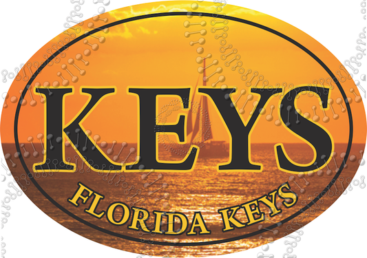 Florida Keys - Sunset Sailboat Decal