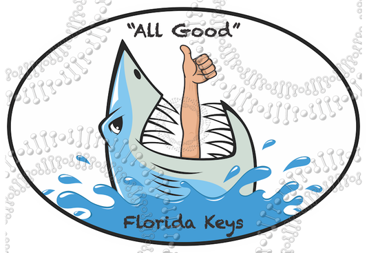 Florida Keys - Thumbs Up All Good Shark Decal