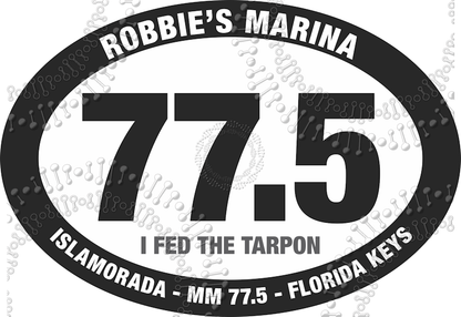 Florida Keys, Robbies Mile Marker 77.5 Decal