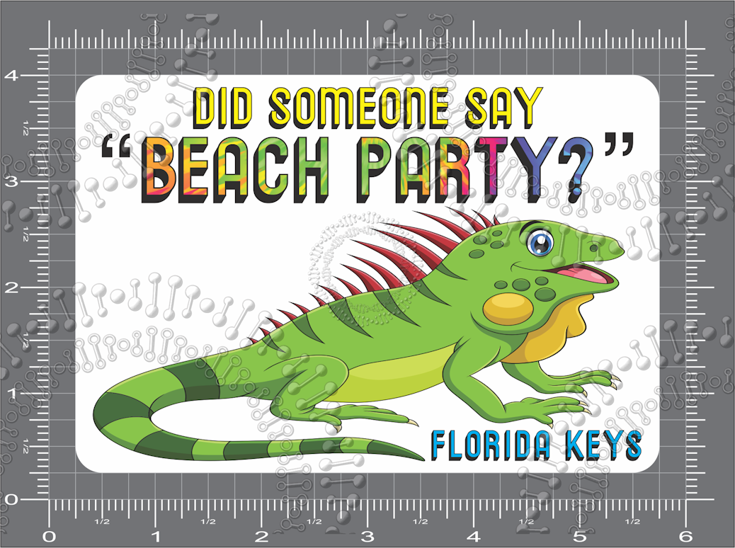 Florida Keys - Beach Party Iguana Decal