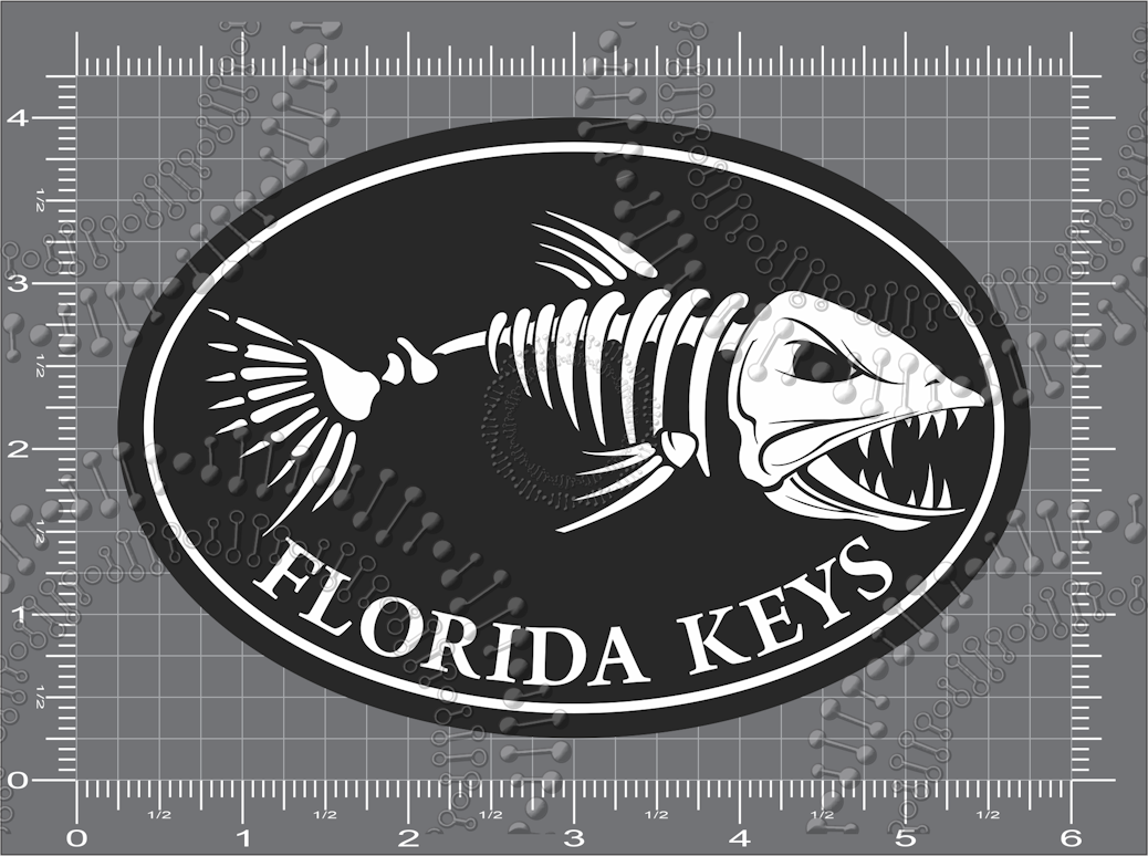 Florida Keys - Black Fishbonz Decal
