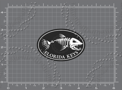 Florida Keys - Black Fishbonz Decal