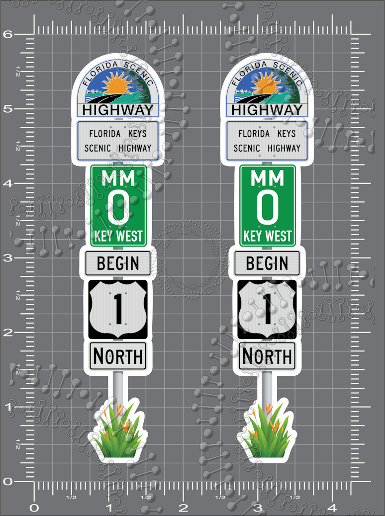 Florida Keys - Double Road Sign Decal