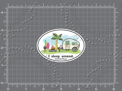 Florida Keys - I Sleep Around with Surfboard Decal