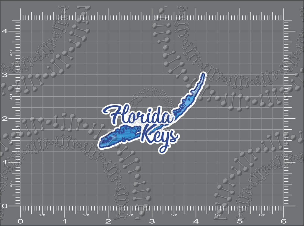 Florida Keys - Island Shape with Cursive Text Decal – Decal DNA