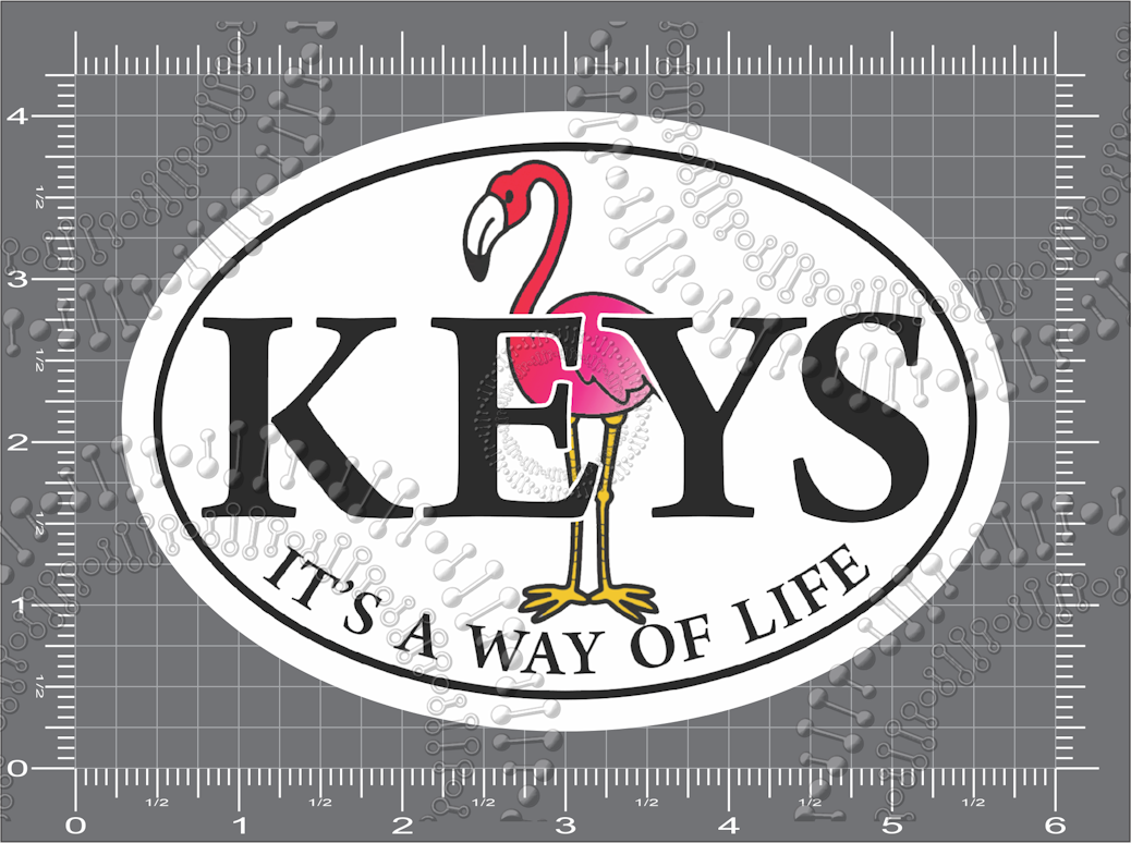 Florida Keys - Keys It's A Way Of Life with Flamingo Decal