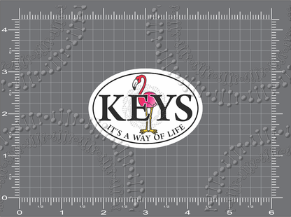 Florida Keys - Keys It's A Way Of Life with Flamingo Decal