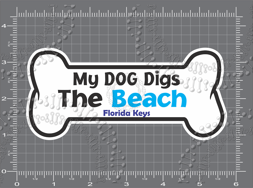 Florida Keys - My Dog Digs The  Beach Decal