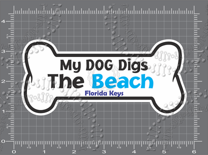 Florida Keys - My Dog Digs The  Beach Decal