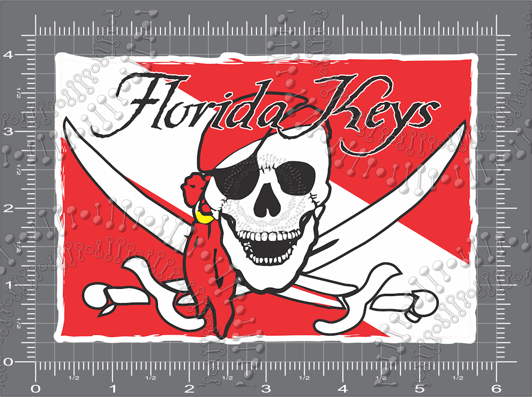 Florida Keys - Pirate Dive Flag Decal