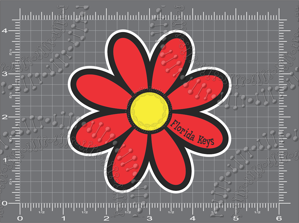 Florida Keys - Red Daisy Decal