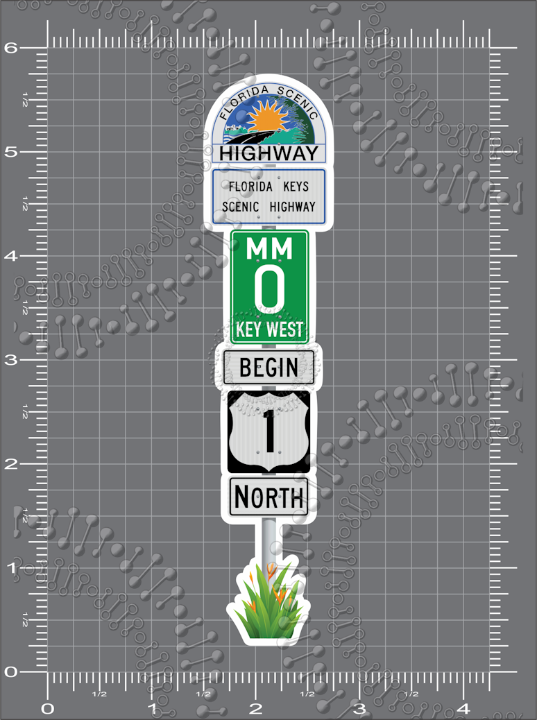 Florida Keys - Road Sign Decal