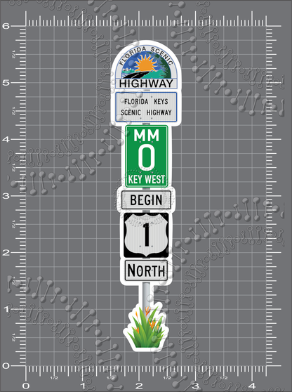 Florida Keys - Road Sign Decal