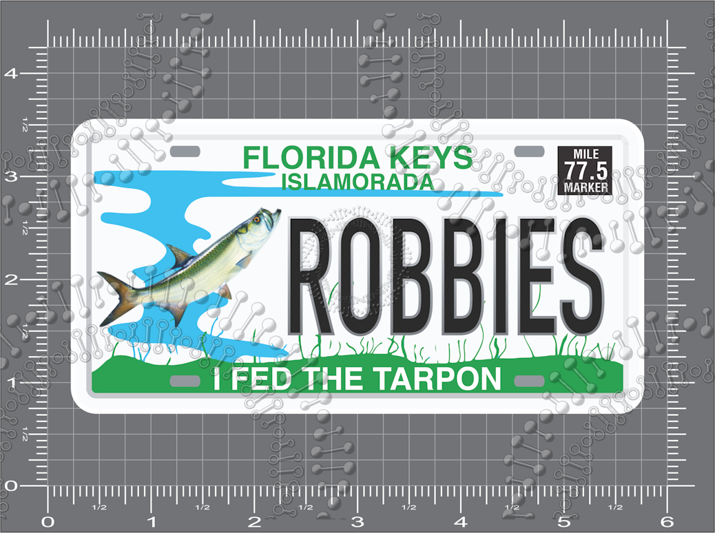 Florida Keys - Robbies License Plate Decal