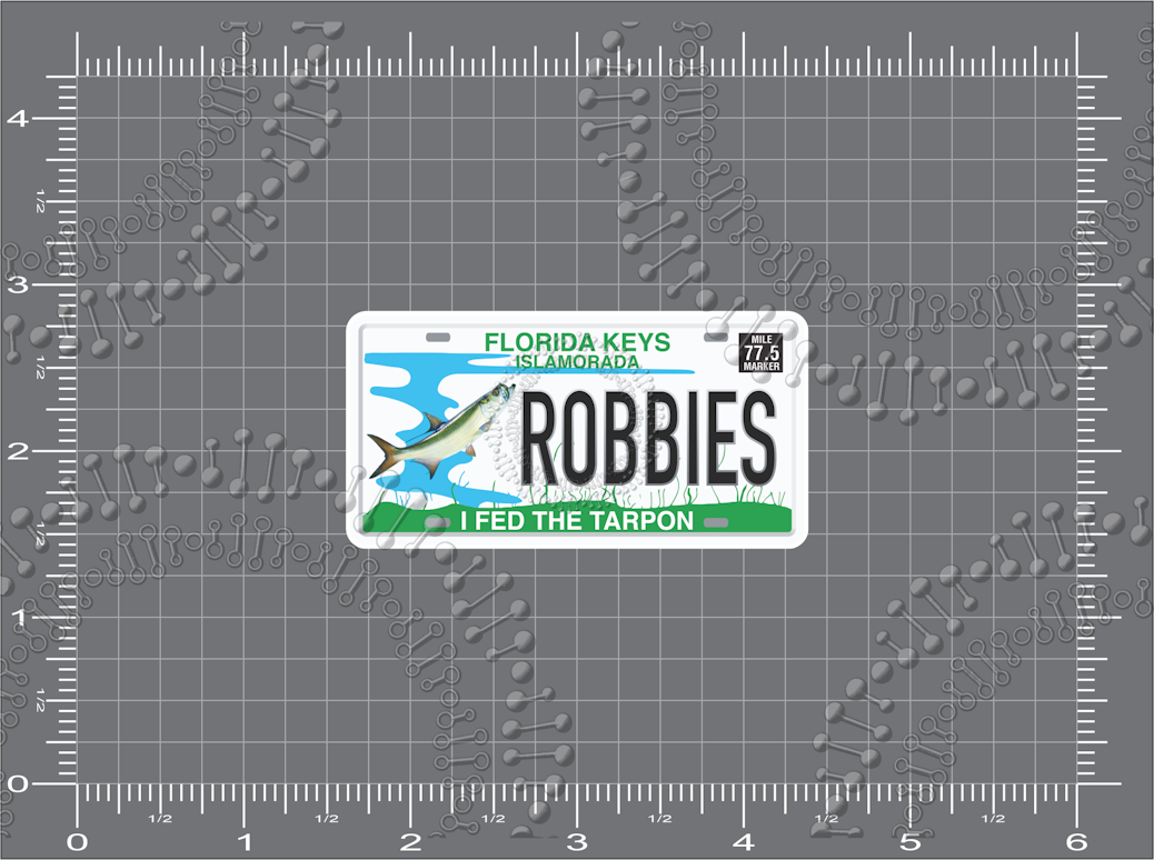 Florida Keys - Robbies License Plate Decal