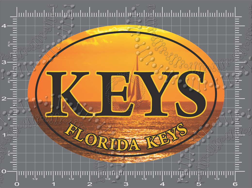 Florida Keys - Sunset Sailboat Decal