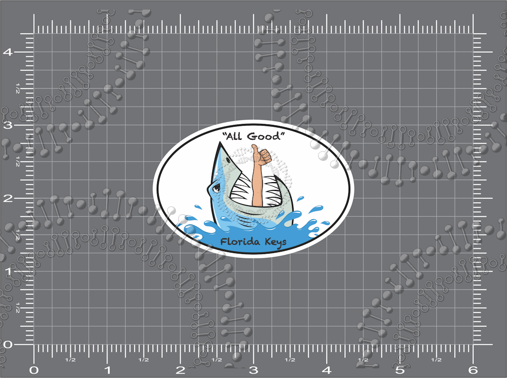 Florida Keys - Thumbs Up All Good Shark Decal