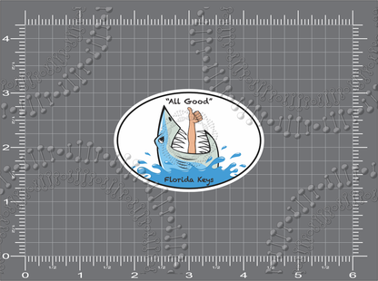 Florida Keys - Thumbs Up All Good Shark Decal