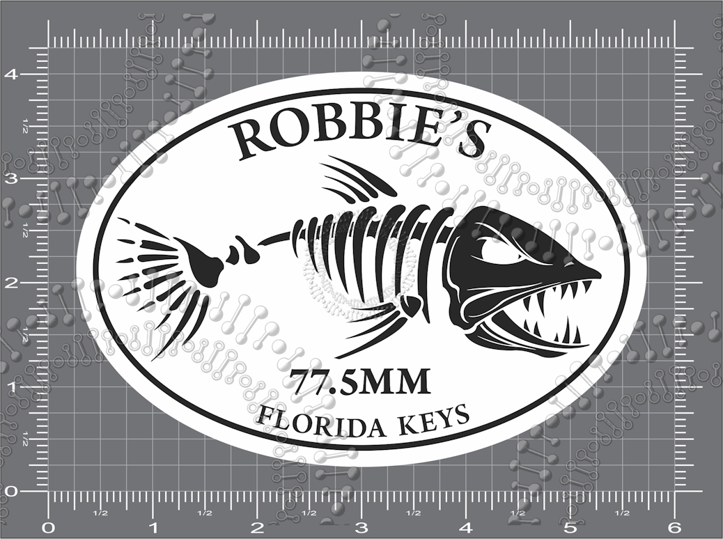 Florida Keys, Robbies White Fishbonz Decal