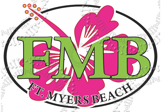 Fort Meyers Beach, FL - FMB Hibiscus Decal