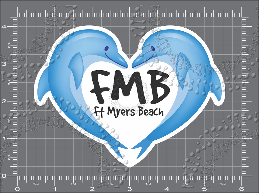 Fort Myers Beach, FL - FMB Dolphin Decal