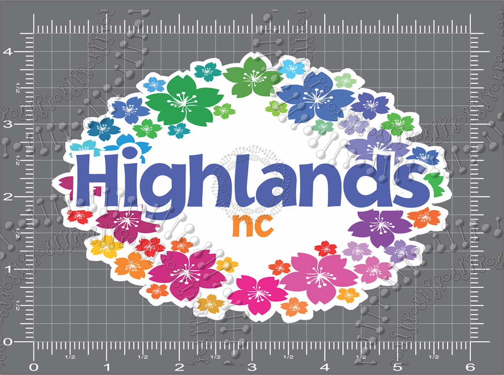 Highlands, NC - Wreath Decal