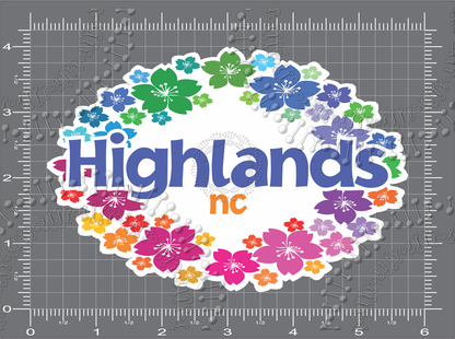Highlands, NC - Wreath Decal