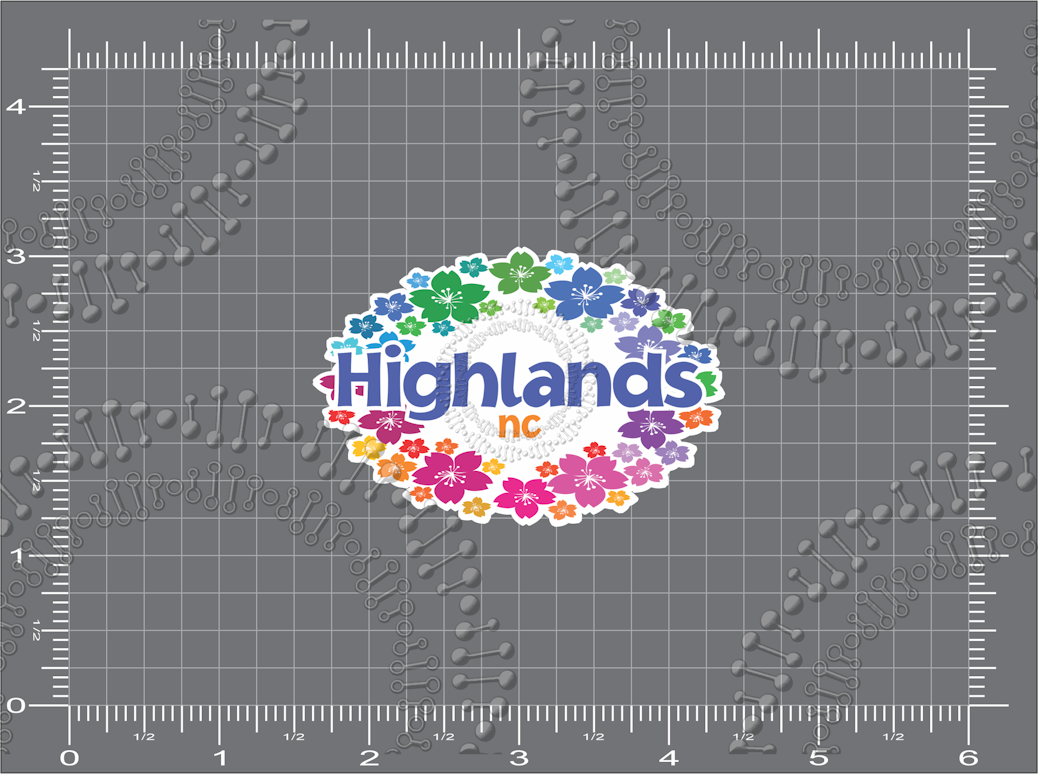 Highlands, NC - Wreath Decal