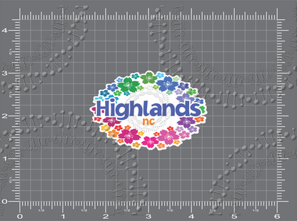 Highlands, NC - Wreath Decal
