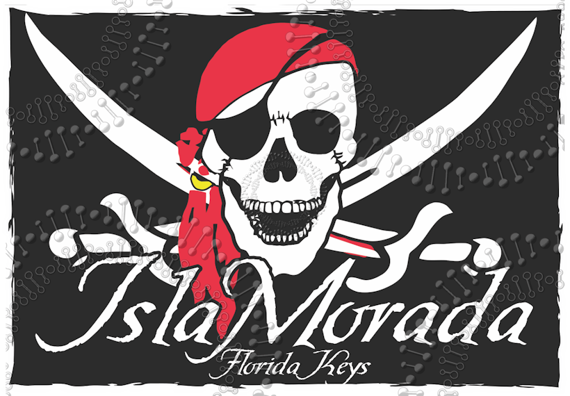 Islamorada, FL - Pirate Flag Decal