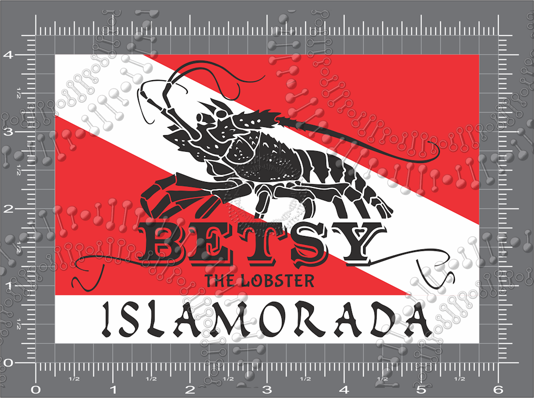 Islamorada, FL - Betsy Dive Flag Decal