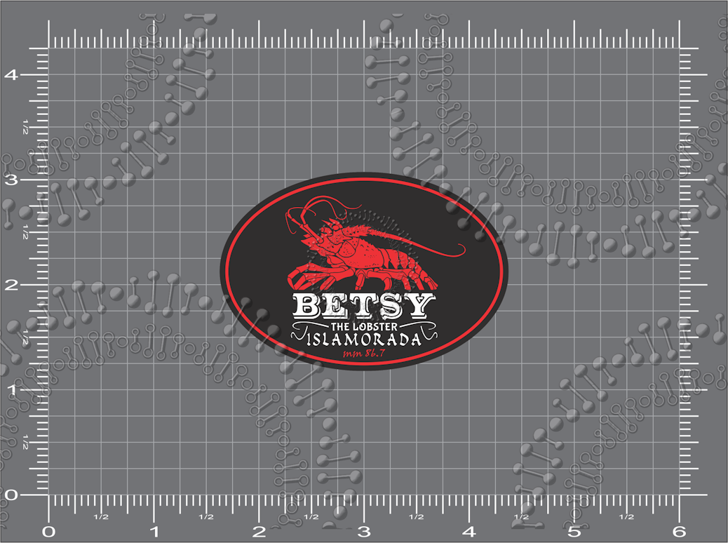Islamorada, FL - Betsy Lobster -  Black and Red Decal