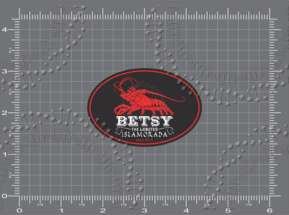 Islamorada, FL - Betsy Lobster -  Black and Red Decal