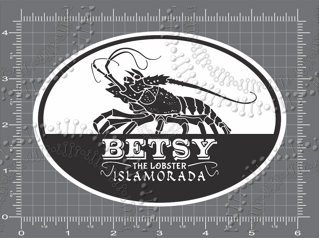 Islamorada, FL - Betsy the Lobster - Black Decal