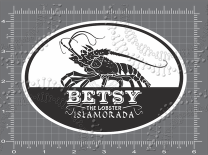 Islamorada, FL - Betsy the Lobster - Black Decal
