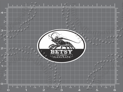 Islamorada, FL - Betsy the Lobster - Black Decal