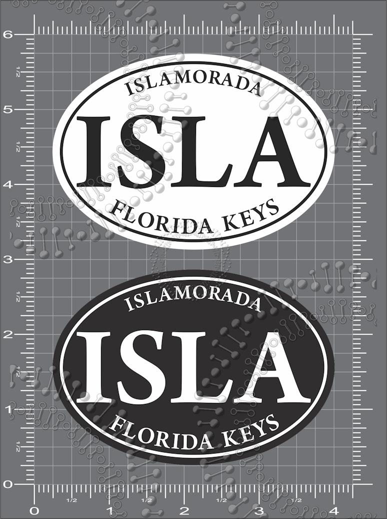 Islamorada, FL - Black and White Isla Decal