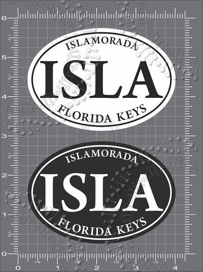 Islamorada, FL - Black and White Isla Decal