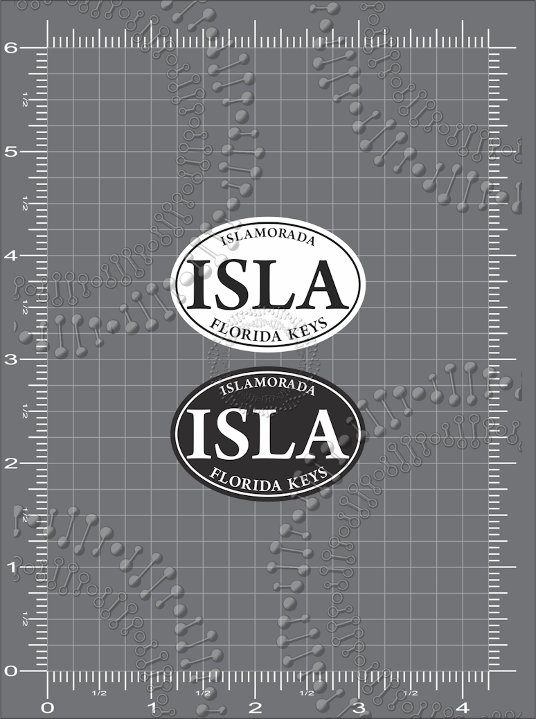 Islamorada, FL - Black and White Isla Decal