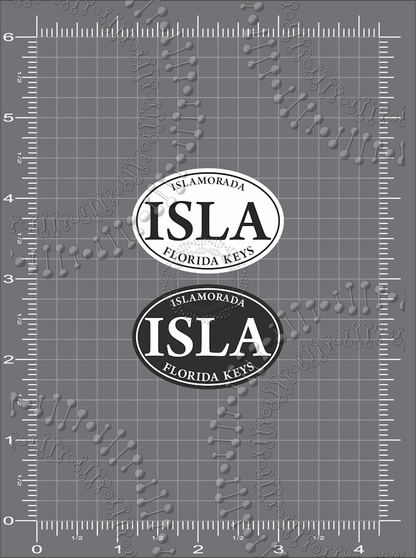 Islamorada, FL - Black and White Isla Decal
