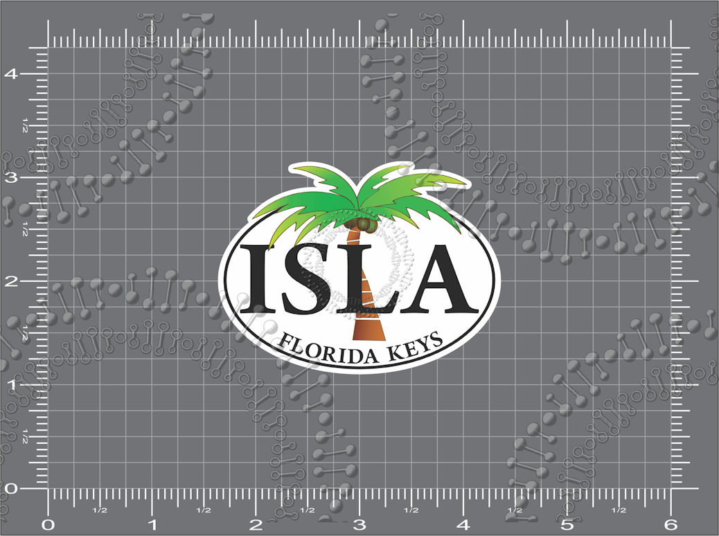 Islamorada, FL - Isla Palm Tree Decal