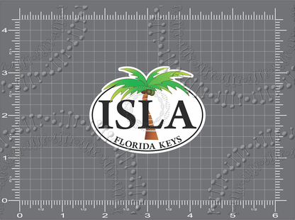 Islamorada, FL - Isla Palm Tree Decal