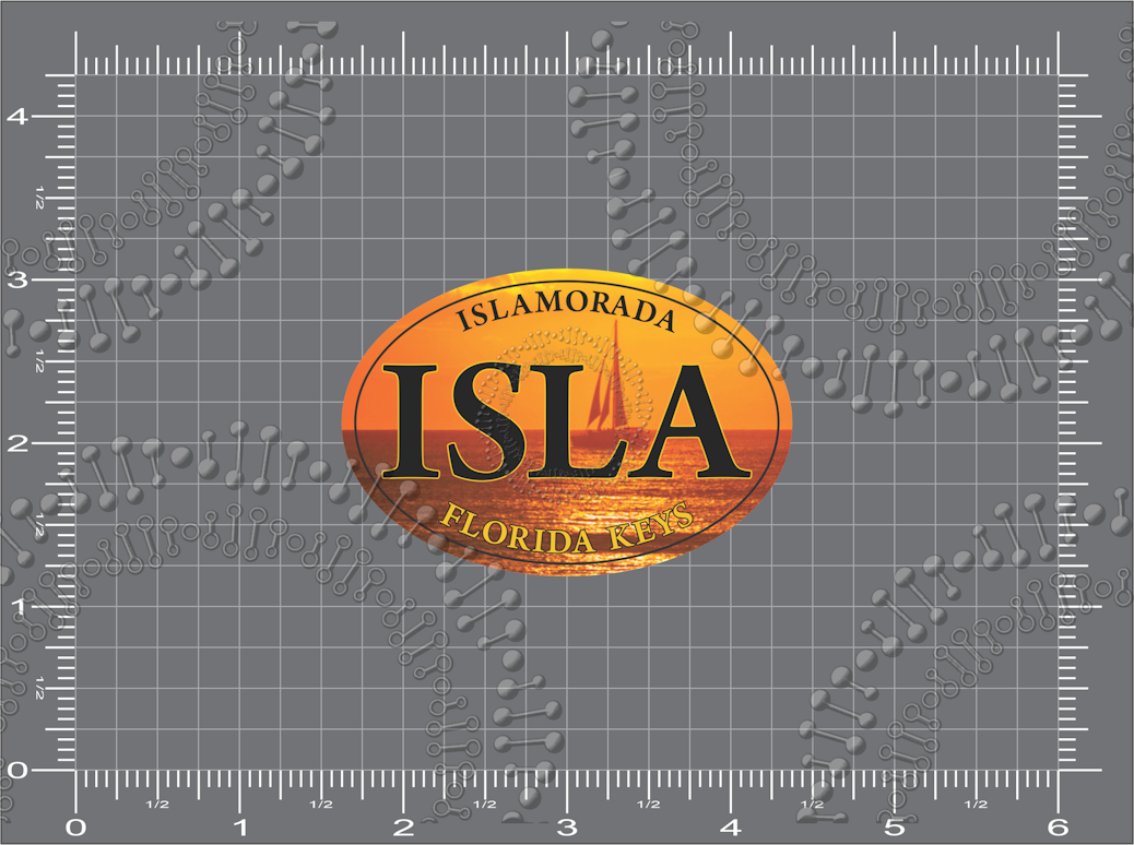 Islamorada, FL - Isla Sailboat Sunset Decal
